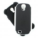 Wholesale Samsung Galaxy S4 Gummy Shell Case (Black-White)